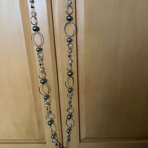 Lia Sophia Silver and Black Beaded Necklace